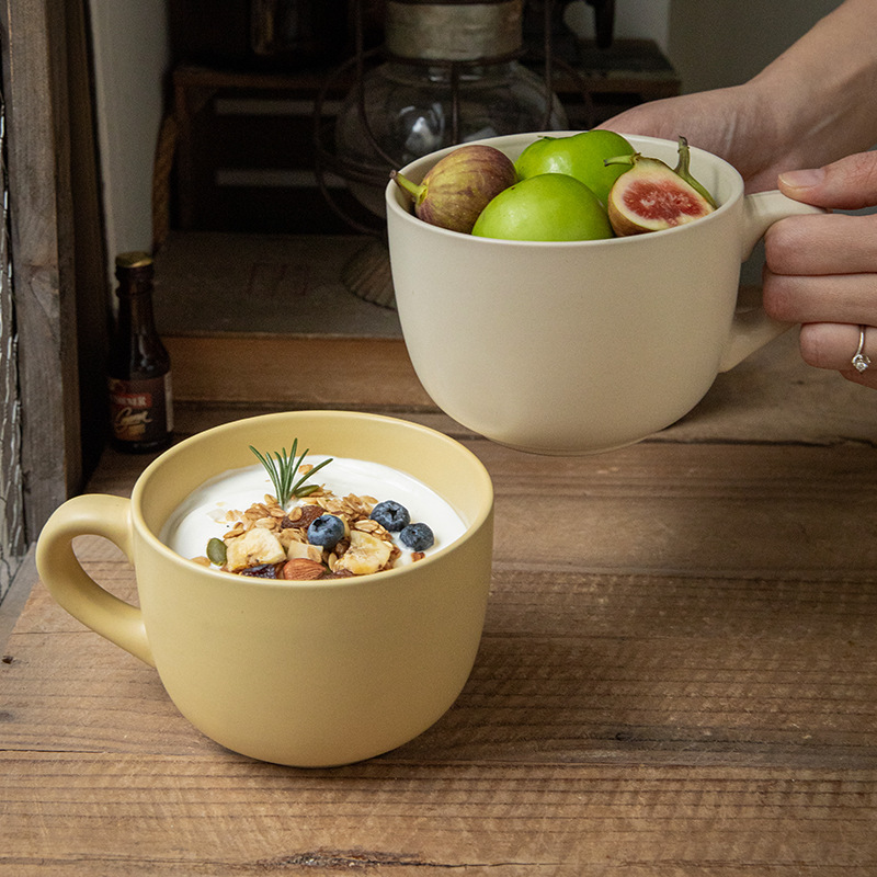 825ml super capacity breakfast oatmeal cup opening event gift cup ins cream ceramic mug wholesale