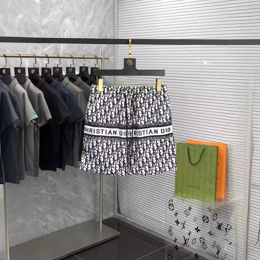 Summer Couple's Foreign Trade Beach Pants Camouflage Letter Full Body Digital Printing Quick-drying Shorts Seaside Swimming Casual Pants