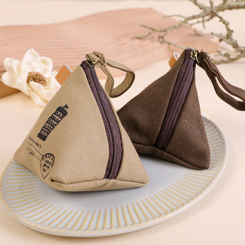 Zongzi Bag Korean Cute Creative Wallet Canvas Retro Zongzi Coin Purse Gift Key Bag