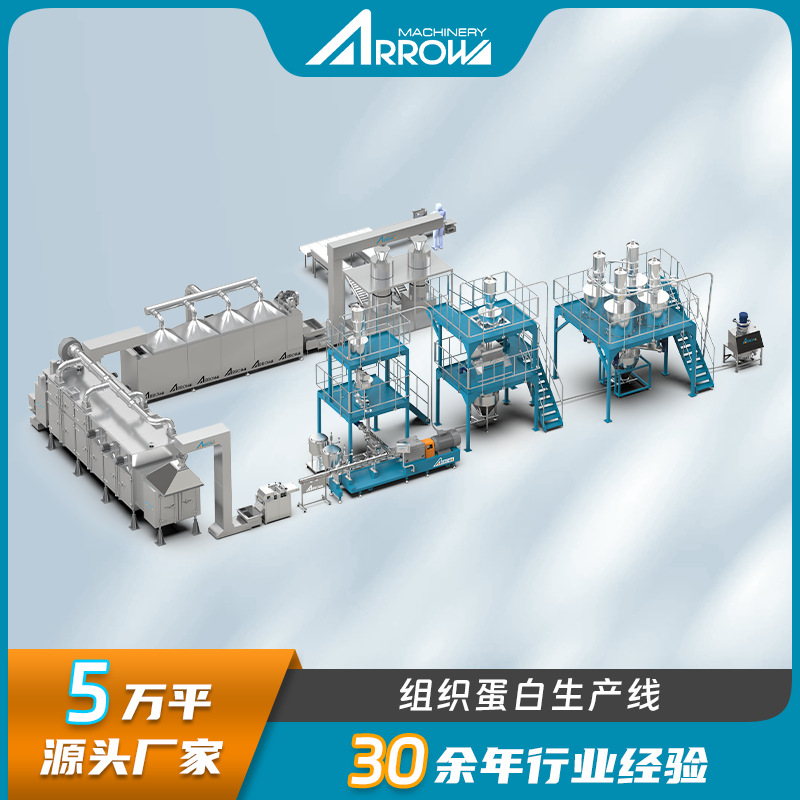 真诺智能组织拉丝蛋白设备 手撕素肉挤压机 植物蛋白肉生产线