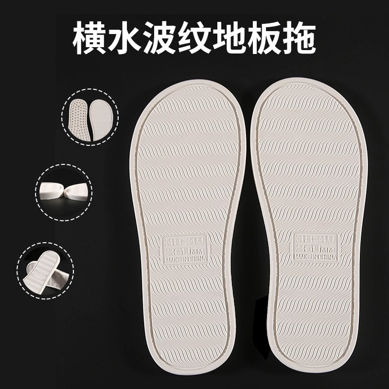 ПВХ тапочки с горизонтальным гофрированием, повседневные, удобные, мягкие тапочки с простым круглым носком, оптом, нескользящие и износостойкие.