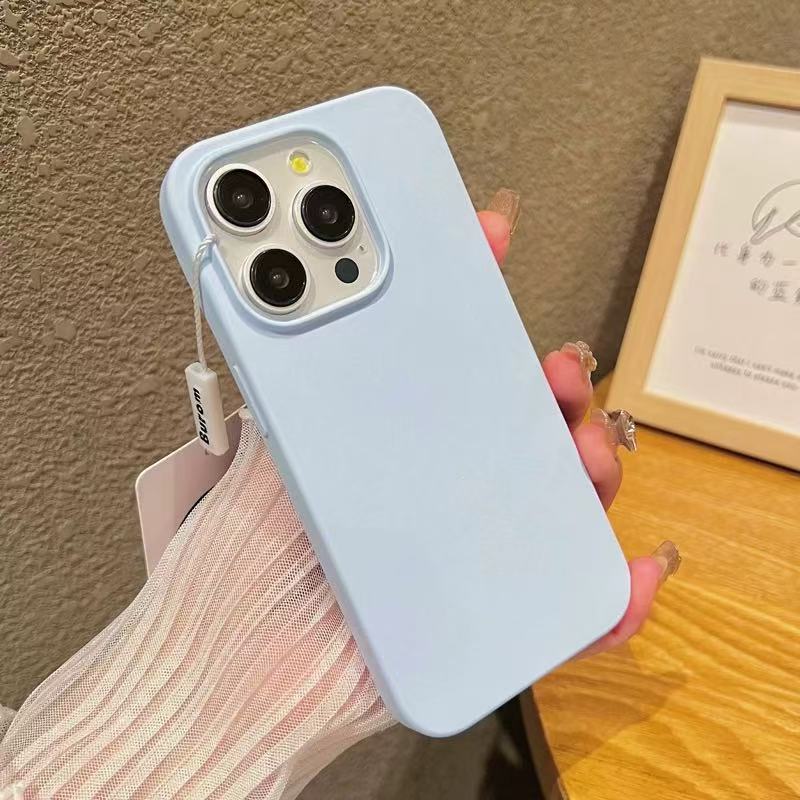 Botón integrado de color sólido simple para piel esmerilada iPhone16ProMax Estuche para teléfono Apple 16Pro/16