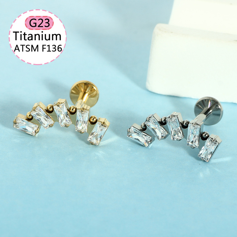 Labret piercing jewelry detail image