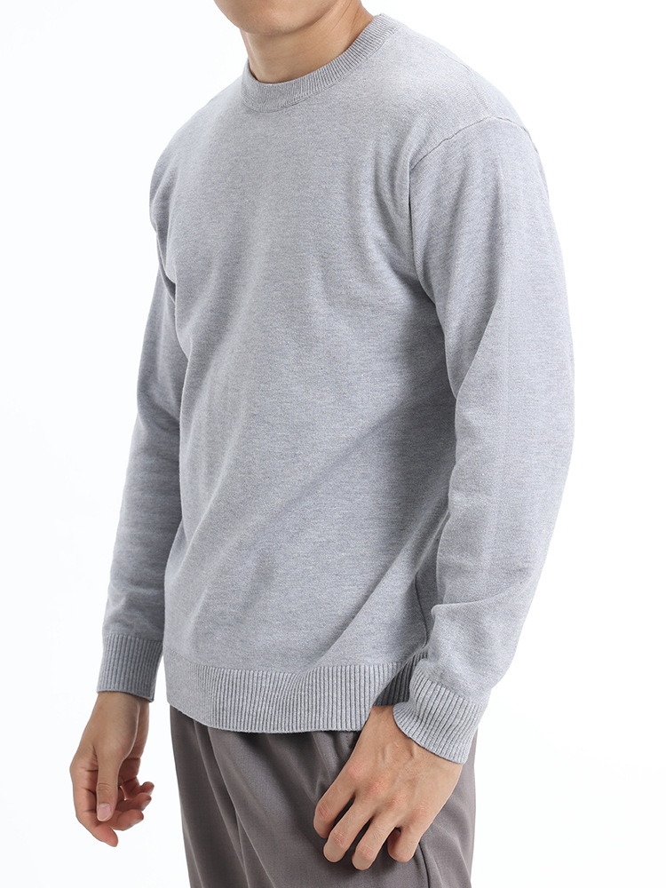 Transfronterizo al por mayor cuello redondo delgado suéter caliente camiseta de punto de fondo hombre casual versátil camiseta de polo perezosa