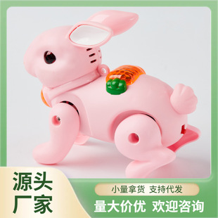 Children's Electric Simulation Walking and Jumping Bunny for Boys and Girls with Light and Music Leash Rabbit Night Market Stall Wholesale
