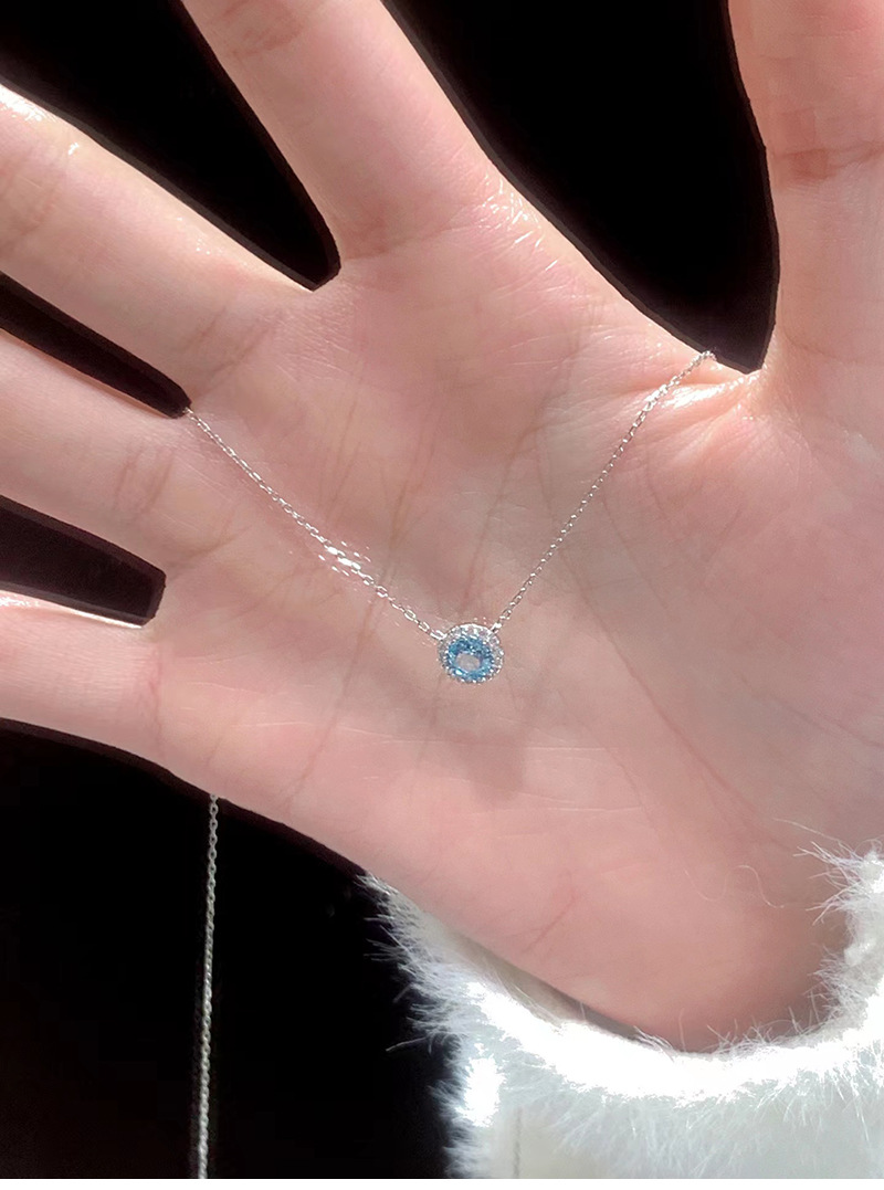 6g Weight White Gold Plated Plating Material Zircon Inlay Material Solitaire Necklace Classification 1 Piece Quantity Fairy Style Elegant Round Titanium Steel Plating Inlay Zircon White Gold Plated Solitaire Necklace