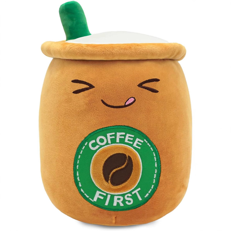 Cute Coffee Cup Plush Toy Boba Plush Kawaii Bubble Plush Filling Milk Tea Pillow Soft Pillow