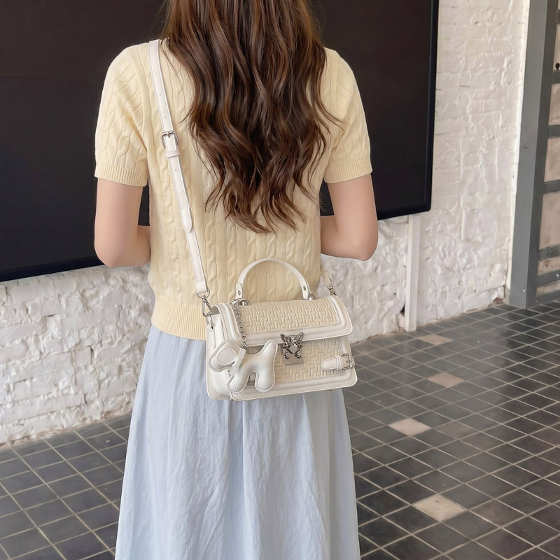 Este año, la moda diaria de mujeres 2026 nueva moda extranjera trenzada oblíqua bolsa de tela nicho bolso de mano pequeño image 4