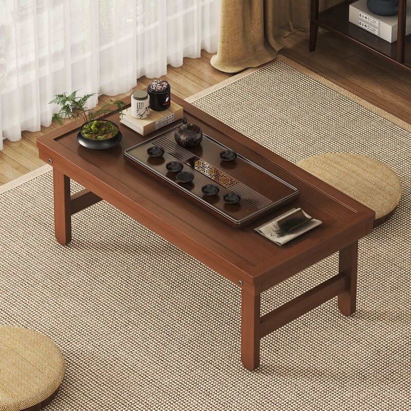 Folding table for bay window and balcony, suitable for home use in bedroom and living room, simple and portable tea table for rental apartments, student dormitory bed desk