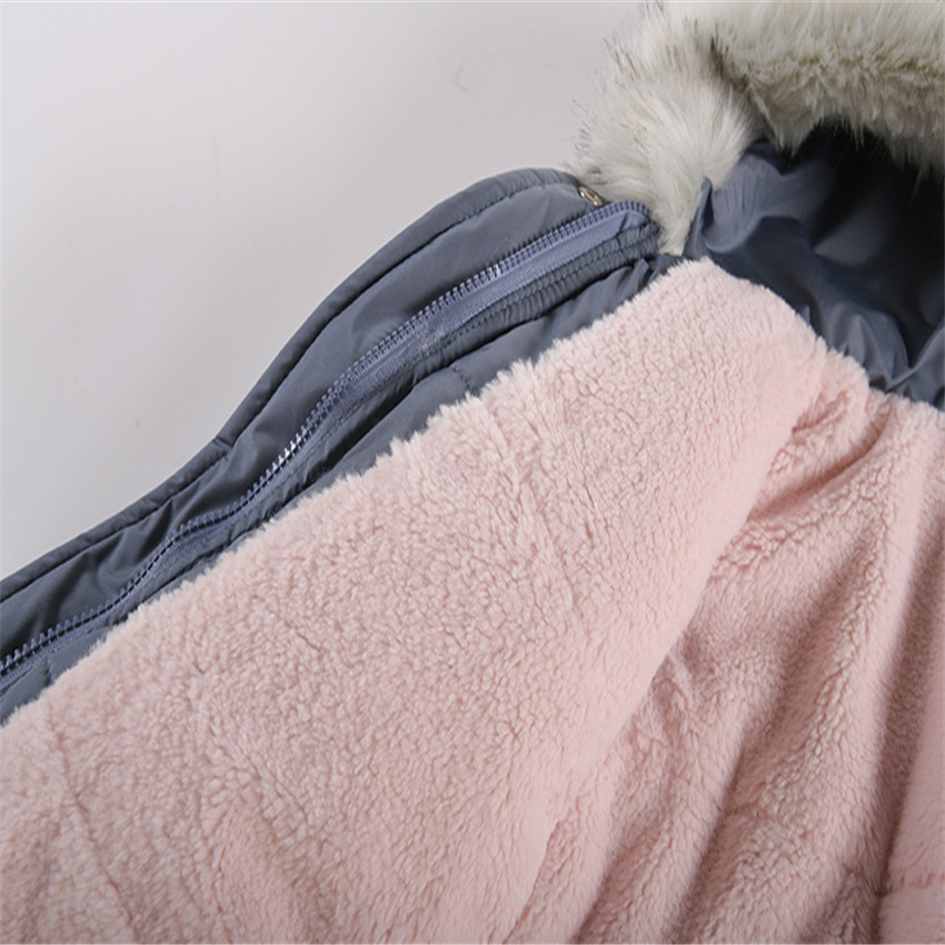 New Korean Style Girls' Mid Length Parka Coat With Drawstring Waist And Thick Cotton Coat_voghion.com