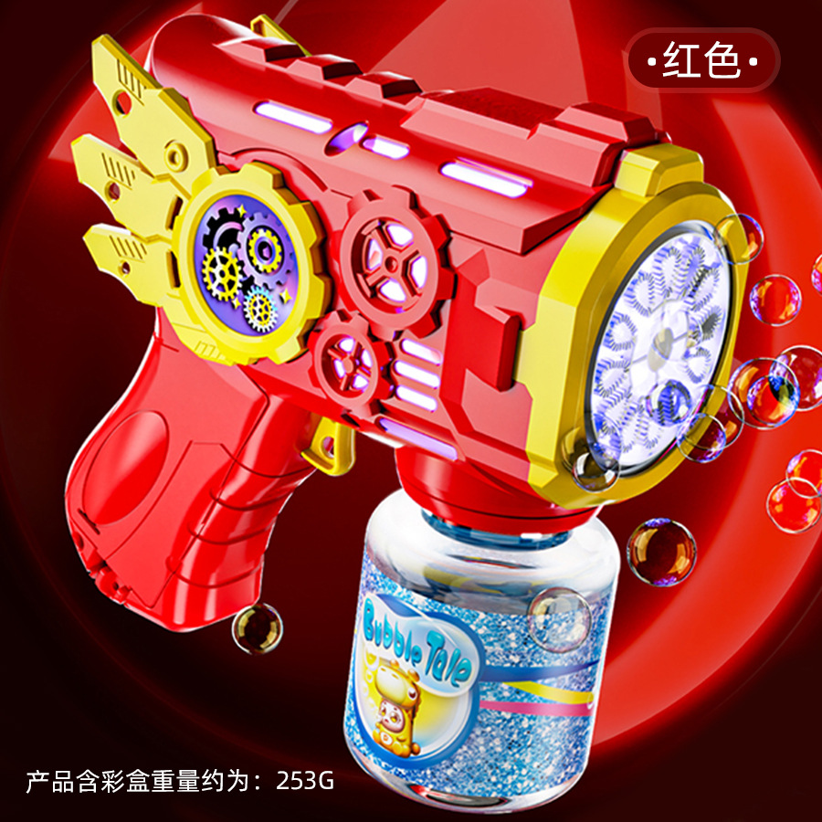 Automático Gatling espacio astronauta máquina de burbujas al aire libre de mano burbuja soplando pistola eléctrica juguetes para niños al por mayor
