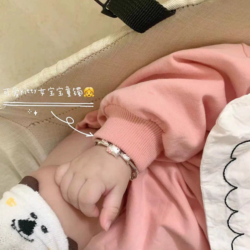 Hello Kitty, медь серебро милая детская браслет