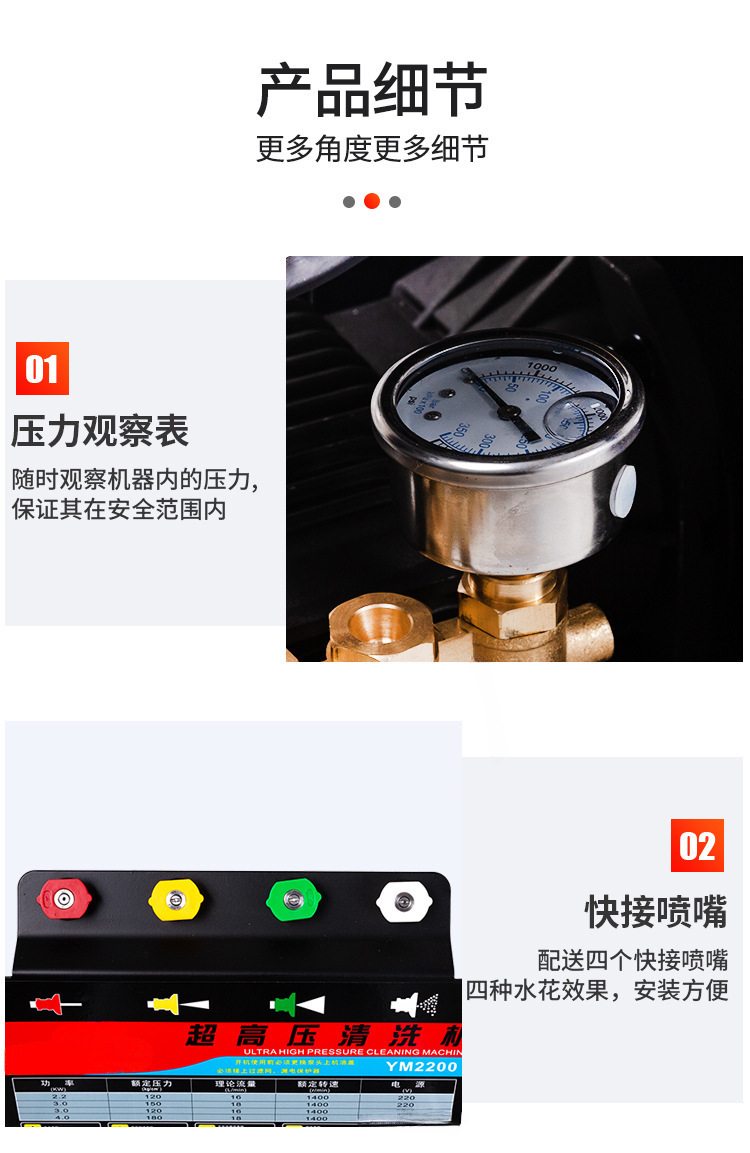 National Standard Black Cat High-Pressure Car Washing Machine High-Power Household 220V380 High-Power Car Brush Pump Farm Cleaning Machine