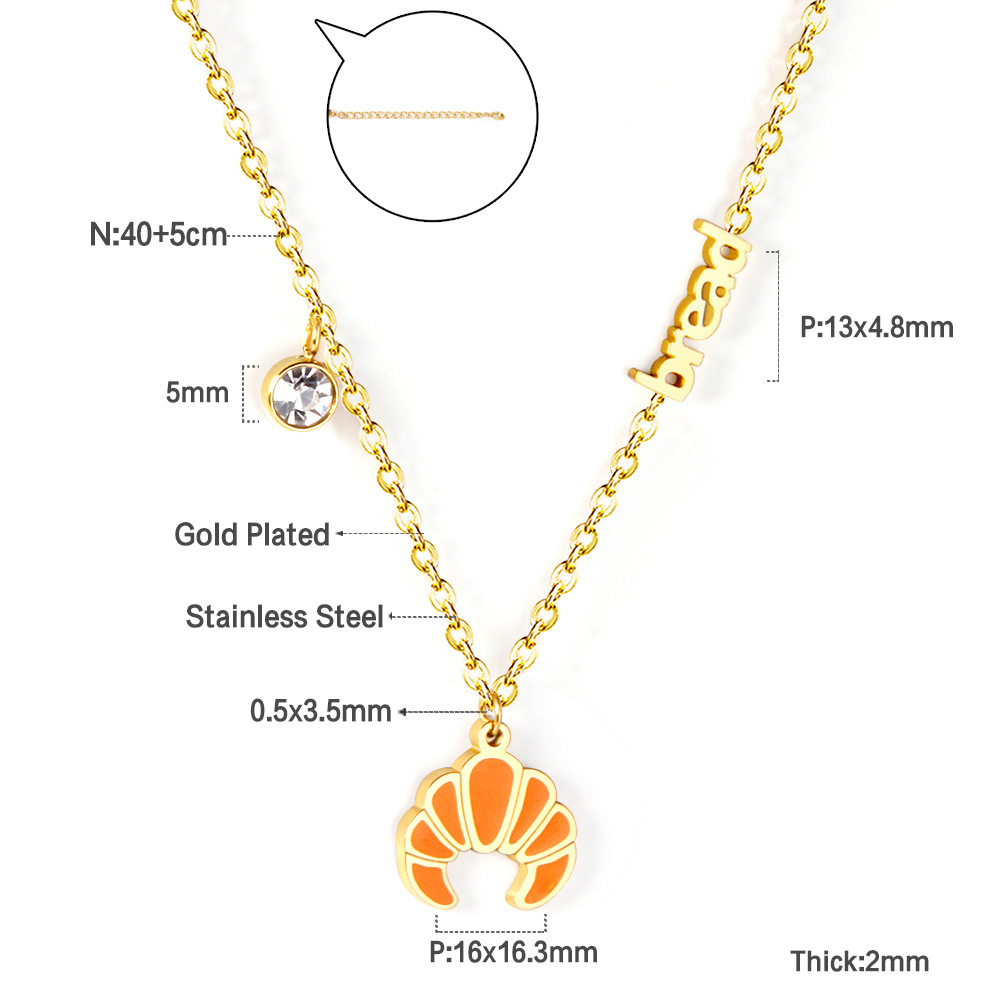 Pastoral Pumpkin Car Watermelon Stainless Steel Chain Pendant Necklace