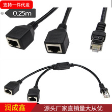 RJ45һ�ֶ��ֽ��� �W��һ�ֶ���RJ45�W��һ�ֶ��W�� 0.25m