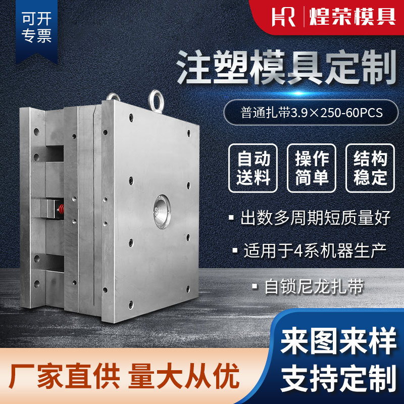 工厂直营塑料尼龙扎带模具3.9*250-60P批发制造注塑模具制造订做