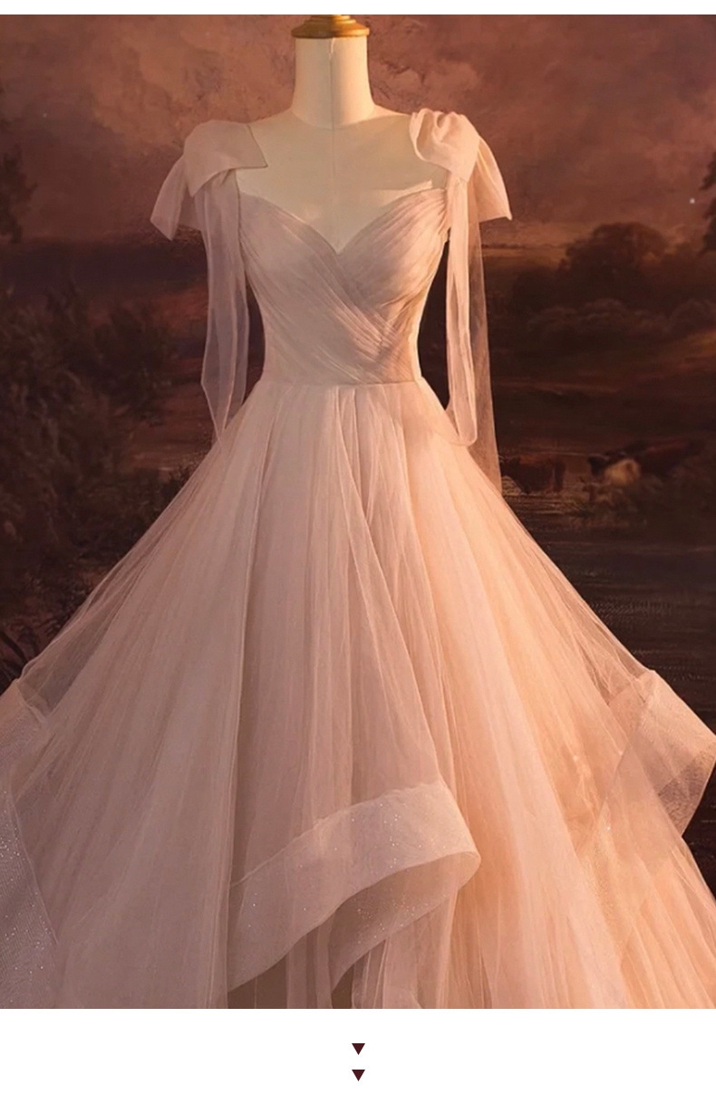 Abito da sera rosa donna lusso stile francese per matrimonio_voghion.com