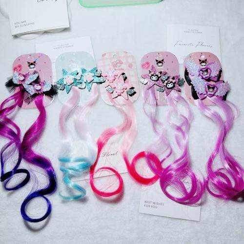Kuromi Children's Half-Updo Dyed Braided Hair Clip Cartoon Cute Five-Star Hair Accessory for Girls