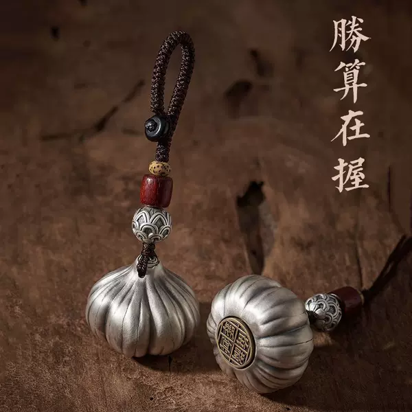 Teri Guofeng Winning Pendant Thai Silver Handle Garlic Key Chain Necklace Pendant Garlic Rotatable Pendant