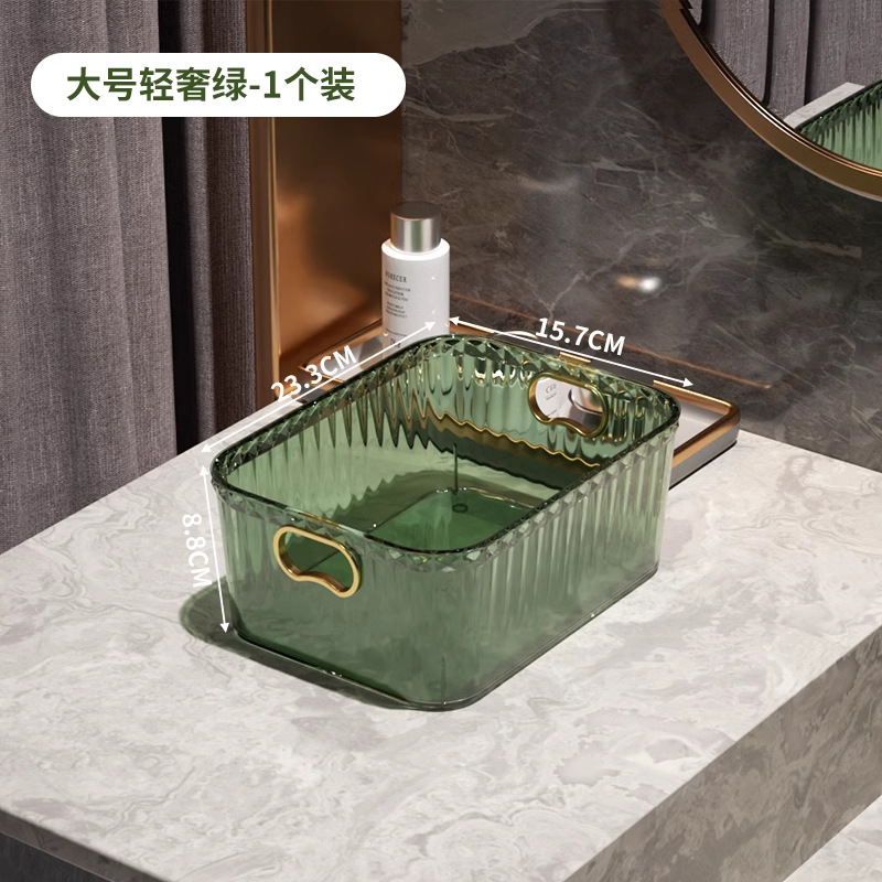 軽奢風PET製卓上化粧品収納ボックス アクリル製寝室衣類雑貨コーヒーテーブルスナック収納バスケット卸売|undefined