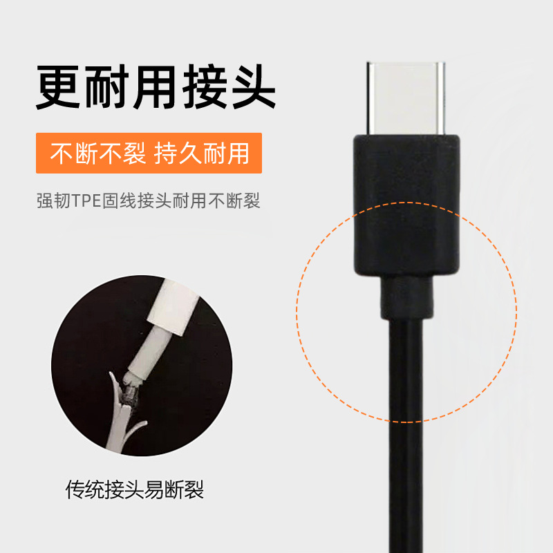 Cable de Carga Rápida Doble Type-C PD 66W 1m de PVC image 4