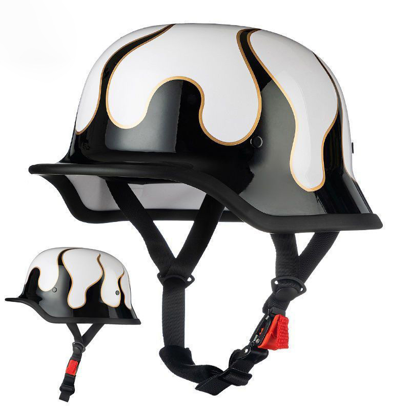 Casco soldado alemán Harley motocicleta retro medio casco de la motocicleta Certificación Nacional primicia casco Four Seasons fábrica al por mayor