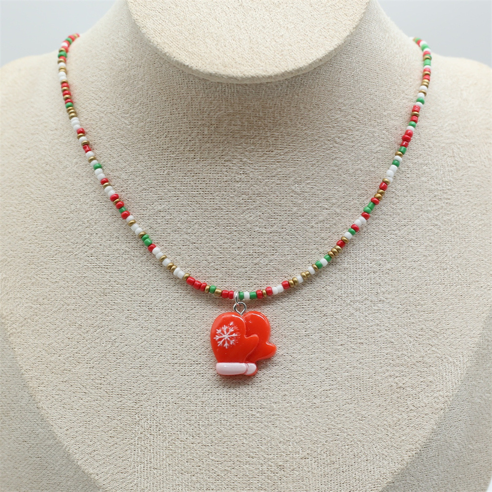 10g Weight Plastic Pendant Material Pendant Necklace Classification Seed Bead Chain Material Beaded Chain Chain Type 1 Piece Quantity Holiday, Festival Occasion Beaded, Plastic Material Christmas Festival Christmas Tree, Santa Claus, Snowflake Pattern Women's Gender Cartoon Style, Cute Style Cartoon Style Cute Christmas Tree Santa Claus Snowflake Beaded Plastic Beaded Chain Beaded Necklaces Christmas Wholesale 1