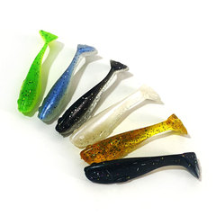 Wholesale micro T-tail soft lure two-color PVC worm 4cm 5cm black hole perch and Mandarin fish fake bait
