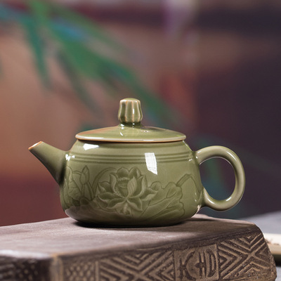 龙泉青瓷 创意原矿手工仿古功夫茶壶 陶瓷茶具茶道配件泡茶壶单壶