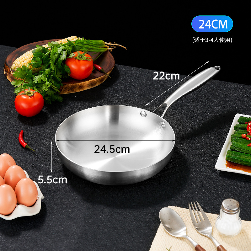 24cm 3겹 스틸 트림 프라이팬