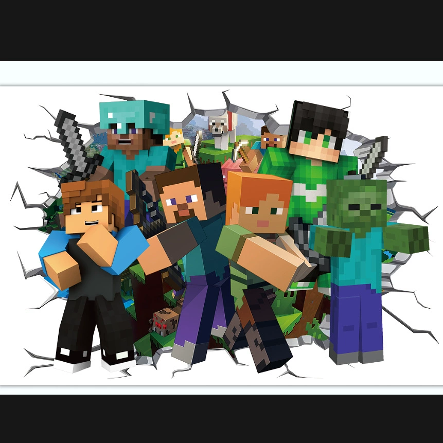 Кросс-борт amazon Minecraft детские игры мультфильм анимация ПВХ декоративные граффити стикеры