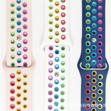 适用苹果watch 123456代 se耐克Nike运动手表带硅胶七彩色多彩虹