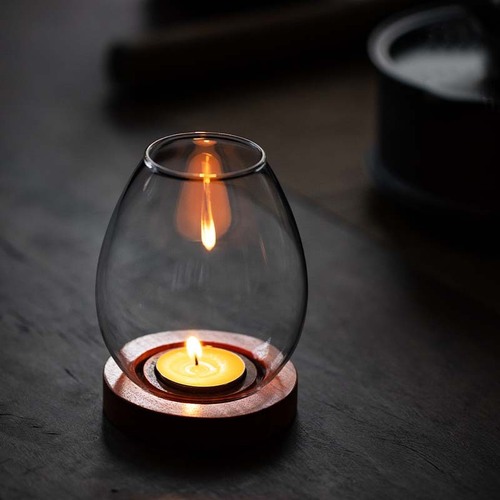 Japanese glass candlestick creative ornaments candle romantic home Zen retro aromatherapy windproof table cover desktop decoration