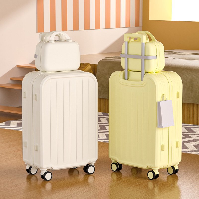 Luggage Case 20 Inch Boarding New Style Trolley Case Women's High Color Value Durable Password Box Men's and Women's Student Suitcase Cup Holder