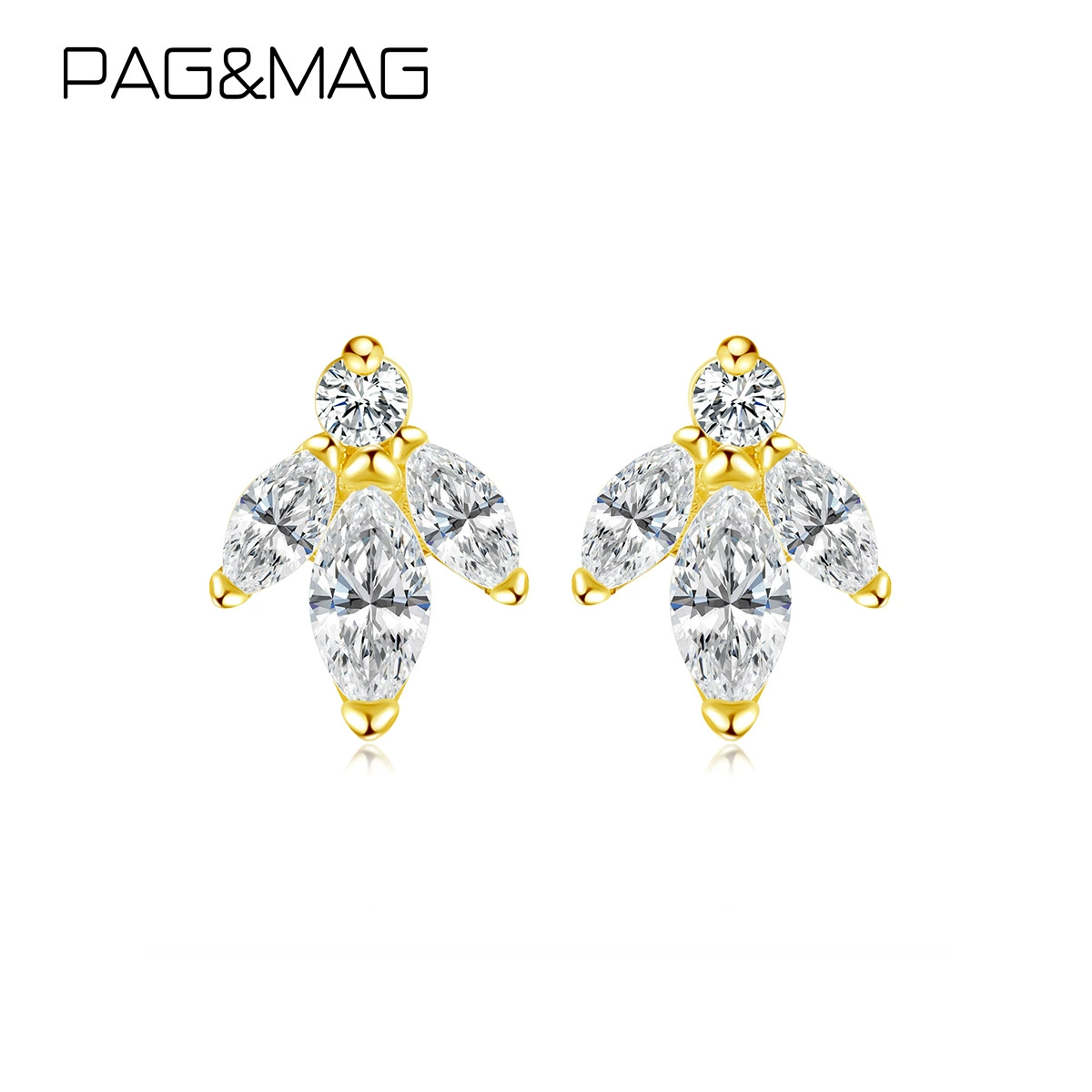 Серьги PAG&MAG, изысканный универсальный цирконий, серебро 925 пробы, корейский стиль, оптовая продажа