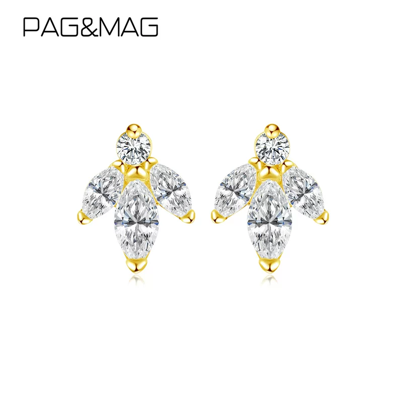 Серьги PAG&MAG, изысканный универсальный цирконий, серебро 925 пробы, корейский стиль, оптовая продажа