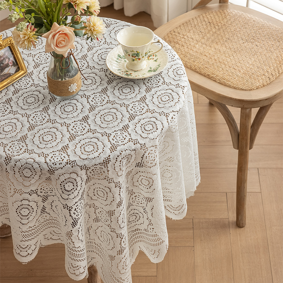 Amazonas transfronterizas tejer tela de mesa de encaje red ins hueco estilo americano idílico decoración de mesa de mesa cubierta tela de mesa