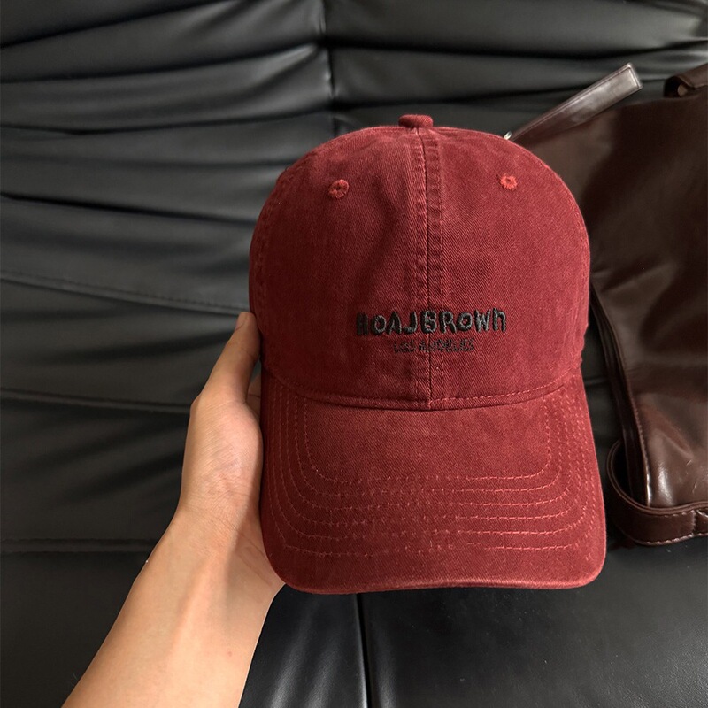 Korean-Style Fashion Lettered Washed Baseball Cap Street Style for Young Men and Women Students, Face-Slimming Soft-Top Duckbill Cap Trendy Couple's Hat Korean-Style Fashion Lettered Washed Baseball Cap Street Style for Young Men and Women Students, Face-Slimming Soft-Top Duckbill Cap Trendy Couple's Hat