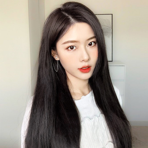 Real hair hair pieces, seamless, thin, mid-summer long hair extensions, hair extensions, wigs, women's long hair wigs, increase hair volume and fluffy