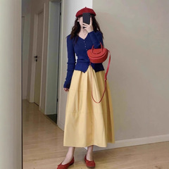 纯色V领针织开衫女春夏新款韩系设计感修身百搭毛衣打底长袖上衣