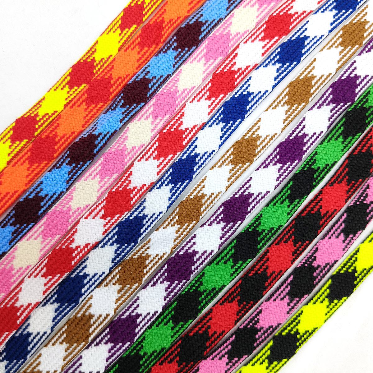 48 colores 10mm poliestéreo algodón color entre mil pájaros tejidos huecos cuerdas de cordón de zapatos cuerdas de cintura de ropa plana doble cuerda de sombrero