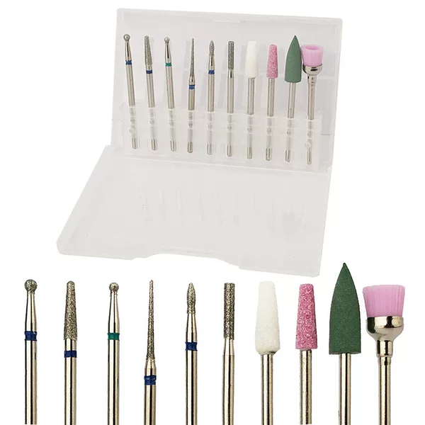 10 Nail Sanding Head Set Russian Front Emery Sanding Head Exfoliating Corneous Polishing Tools Mixed