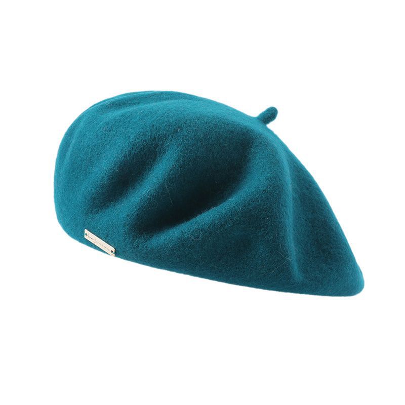 Unisex Autumn and winter 23 color wool beret stylish casual season warm thick solid color all-in-one hat_voghion.com