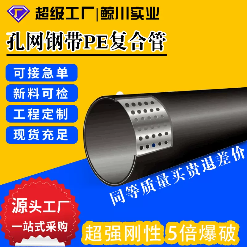 工厂直供孔网钢带复合管金属矿产管道pe管电力全新料市政工程