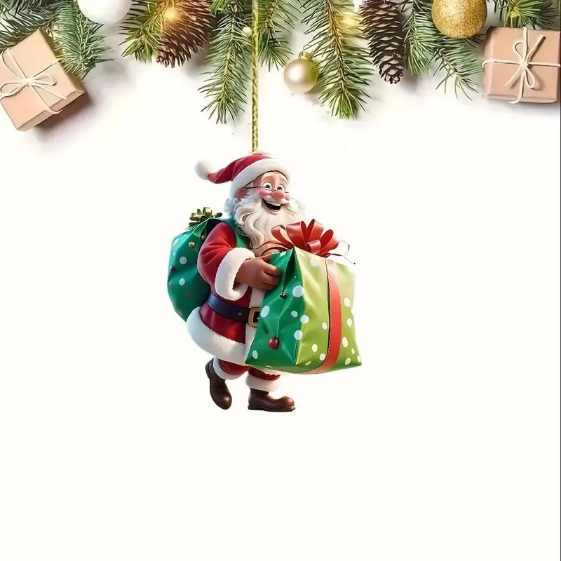 2D acrílico nuevo día de Navidad decoración colgante plano transfronterizo colgante de automóvil colgante de fiesta en el hogar