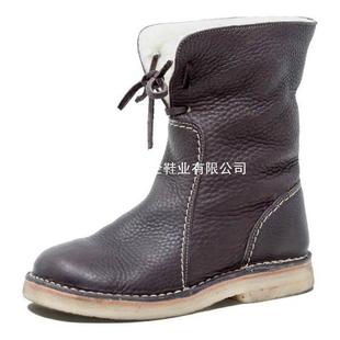 Spot Snow Boots 2020 Winter New European and American Large Size 43 All-match Mid-length Boots Women's Large Cotton Martin Boots