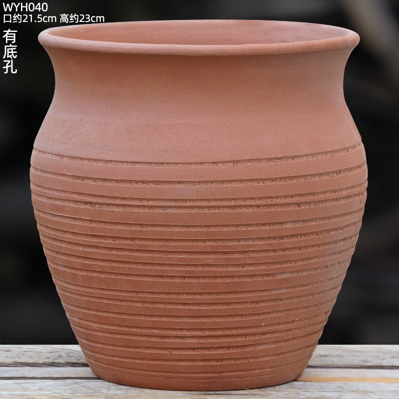 Tanque de leche de boca grande de cerámica roja