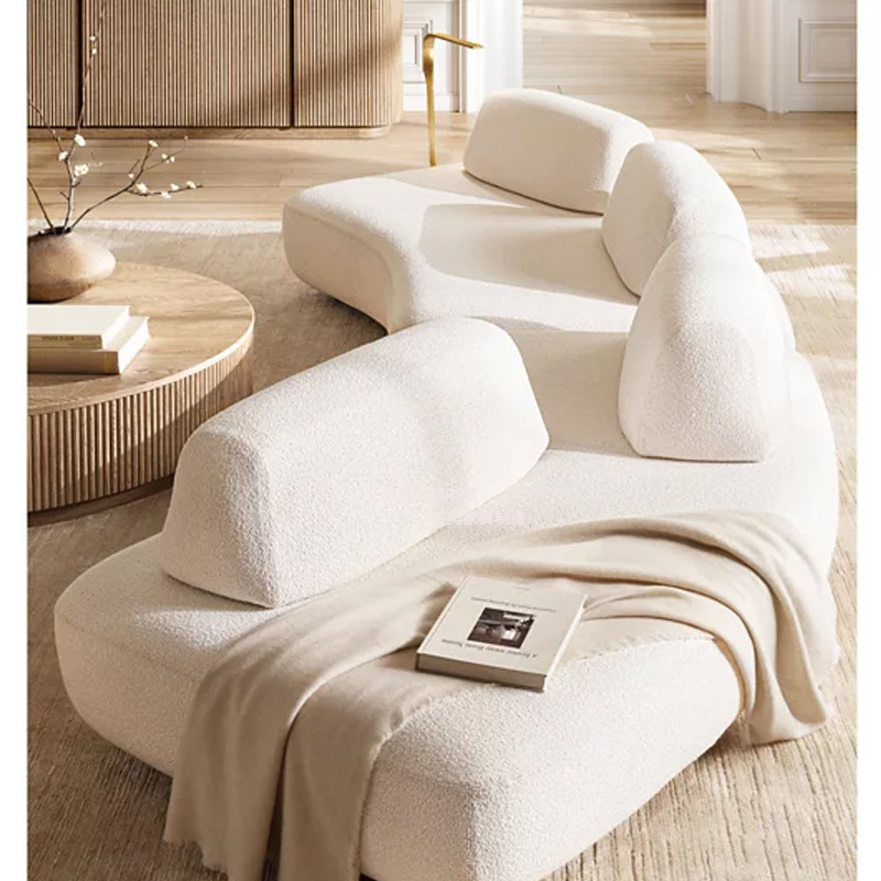 Italiano minimalista sofá de piedra sala de estar nórdica crema de tofu sin reposabrazos hotel centro comercial sofá diseñador