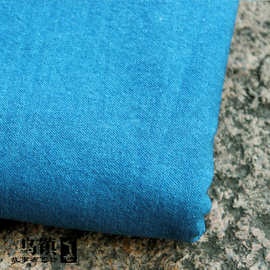 手工靛蓝染纯棉桌布茶席刺子绣植物草木染DIY拼蜡染老粗土布面料