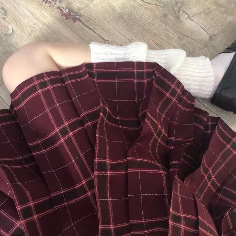 샤후아 체크무늬 스커트 + 매칭 보타이#뜨거운 판매 42cm